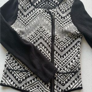 Lucky Brand Black and White Knit Cardigan ladies medium